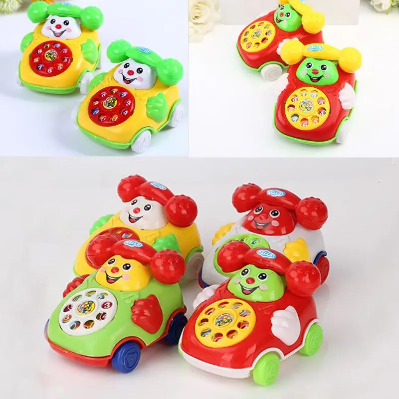 Cute Educational Developmental Cartoon Smile Face Toy Funny Plastic Automotive Simulation Phone Toy Baby Kids