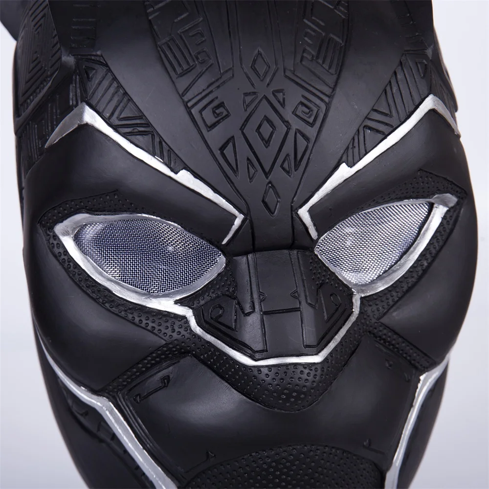 2018 New Black Panther Helmet Cosplay T'Challa Mask Halloween Party Helmet Prop (8)