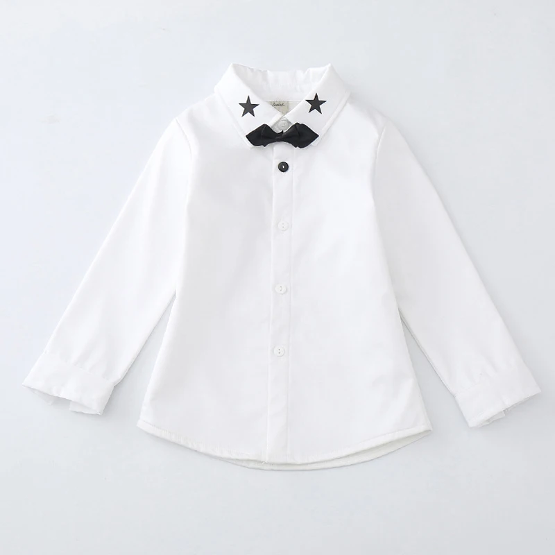 ActhInK/нарядная рубашка со звездами и галстуком-бабочкой для мальчиков, свадебная рубашка со стрекозой для мальчиков детская хлопковая рубашка для вечеринки и выпускного MC210