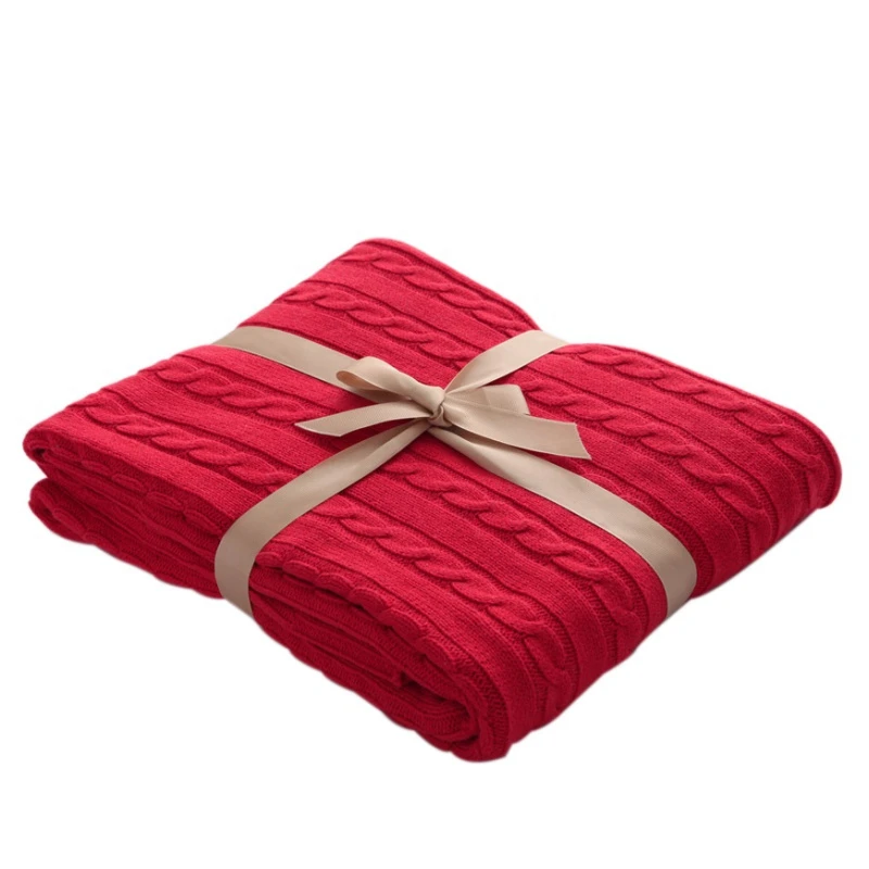 

Knitted Blanket Large Bulky Warm Blanket Yarn Plane Blanket Soft Merino Sofa Thick Bed Blankets Wool