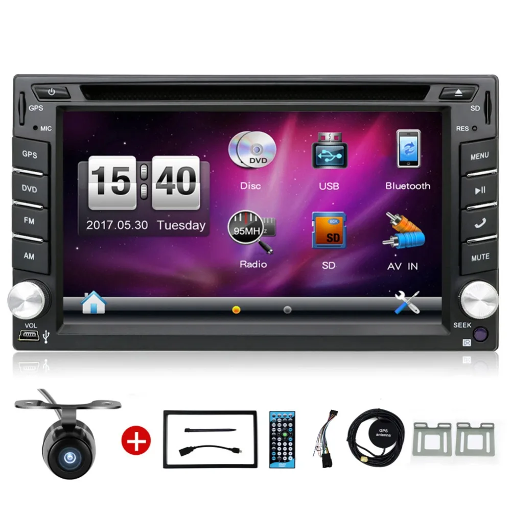 

BOSION 6.2 Inch Double DIN Car DVD Player with In Dash GPS Navigation For Universal Car with Backup Camera,Head Unit Autoradio