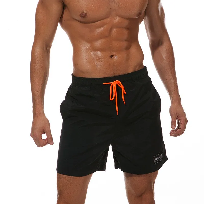 UMLIFE одежда для плавания мужские трусы для плавания дышащие плавки для плавания Sunga мужские спортивные трусы пляжные шорты-боксеры мужские купальники - Цвет: Black