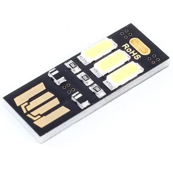 

Newest Arrive Portable Mini Pocket Card Lamp Warm White 3 LED Keychain USB Light