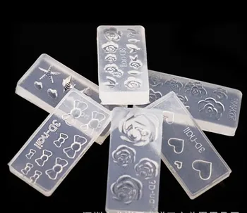 

Hot Bowknot&Flower 6designs DIY Nail art Tips 3D UV GEL Acrylic Powder Silicon Mould Set Design , 6designs/lot