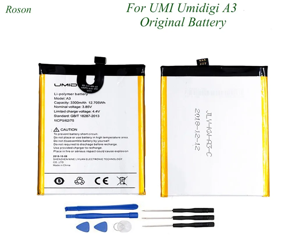 Аккумулятор Roson для UMI Umidigi A3 Pro 3300 мАч 100% новые запасные части аксессуары телефона