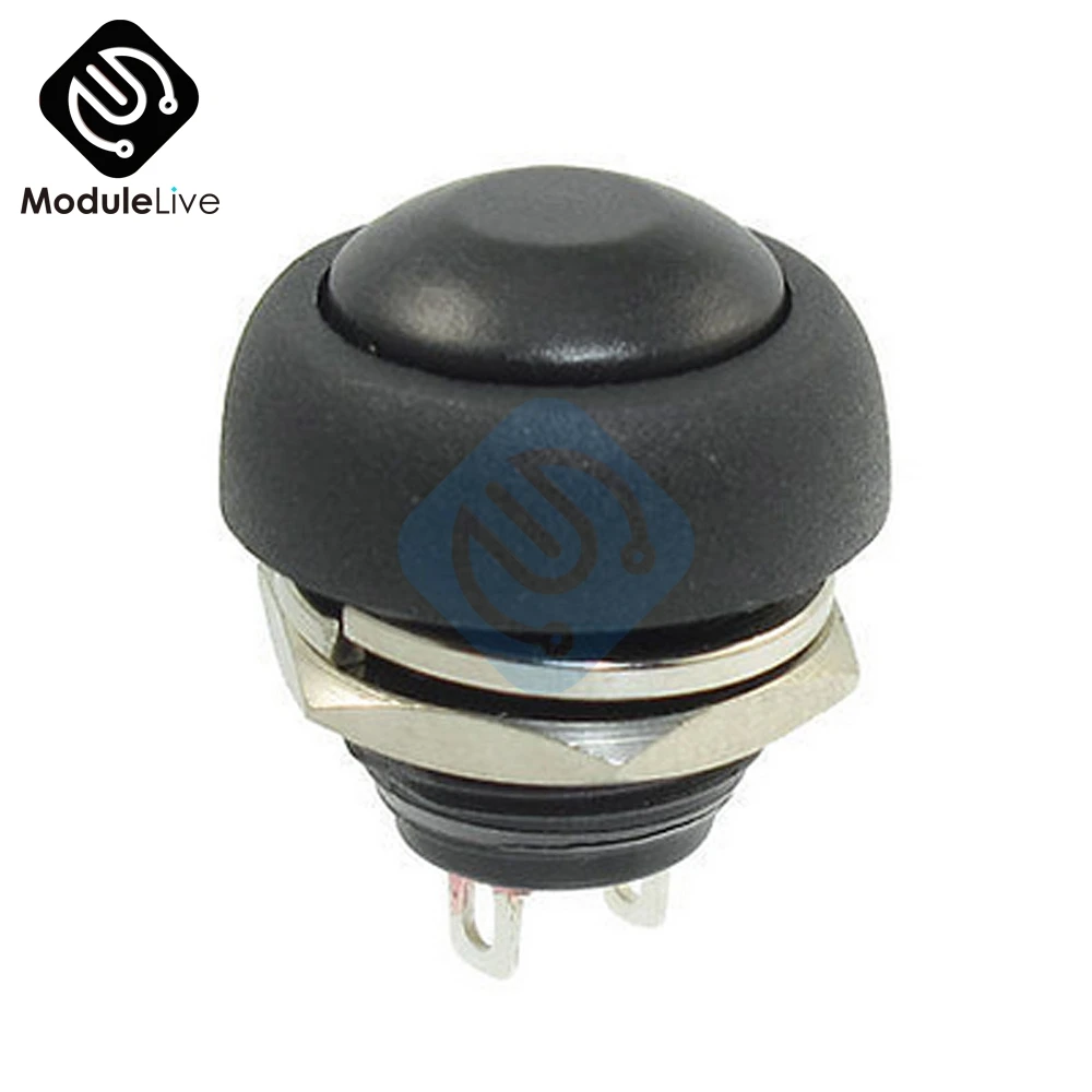 

10PCS Black Color 12mm 0.12m PBS-33B Waterproof Momentary ON OFF Push Button Swithch Mini Tiny Switch