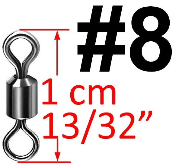 1000 шт. рыболовный баррель из нержавеющей стали, поворотное твердое кольцо, размеры, Поворотный соединитель, аксессуары для рыбалки - Цвет: 8