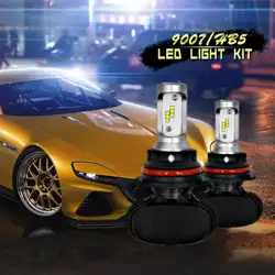 2 шт светодиодный налобный фонарь 9007 лампы фар автомобиля Автомобильные светодиодные фары белый Противотуманные огни