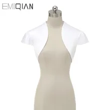 Свадебное болеро на заказ, Элегантное Белое Атласное свадебное болеро размера плюс