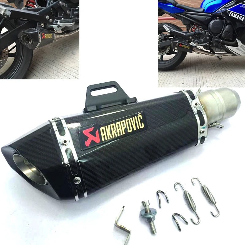 Goedkoop 51mm Universele Voor Akrapovic Motorcycle carbon Uitlaat Gemodificeerde Uitlaat Kleine Subuliform Pijp Met DB Killer Motor Uitlaat