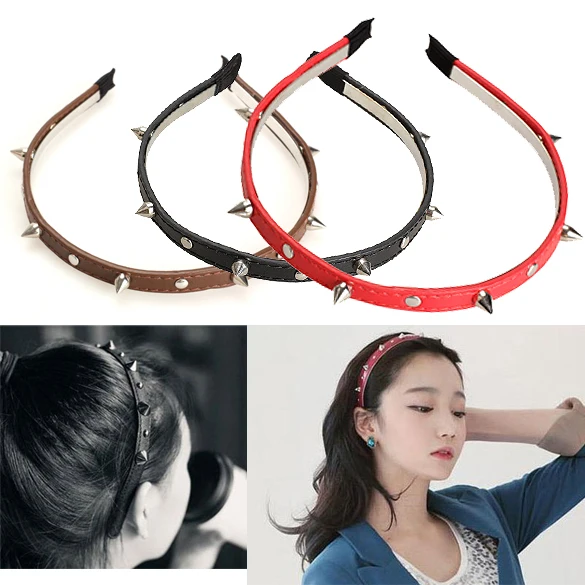 

Fashion Jewelry Pop Punk Spike Rivets Studded Hair Band Party Headband New