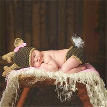 

Newborn Photography Props Costumes Cap/Hat+Pants 2pcs Set Baby Knitted Photo Accessories Bebe Boy Girl Outfit Boy Girl Cute Hat