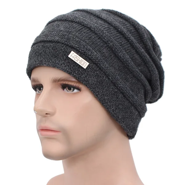 AETRUE, модные зимние шапки, шарфы, Skullies Beanies, мужские шапки, вязаные головные уборы для мужчин и женщин, бренд Gorras, теплая шерстяная Мужская Шапка-бини - Цвет: gray