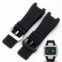 32x17mm En Caoutchouc de Silicone bracelets De Montre En Acier Inoxydable Broches Fermoir pour Diesel DZ1216 DZ4246 DZ1215 Hommes Montre Accessoires bandes + Outils