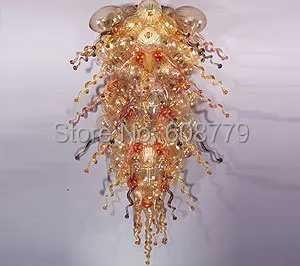 

Free Shipping Large Hotel Blown Glass Crystal Spiral Chandelier
