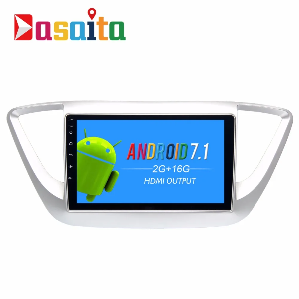 Clearance Dasaita 9" Android 7.1 Car GPS Player Navi for Hyundai Verna Solaris 2017 with 2G+16G Quad Core  Stereo Radio Multimedia No DVD 1