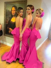 robe demoiselle d honneur Sexy Backless Mermaid Party Gowns Long Bridesmaid Dresses 2016