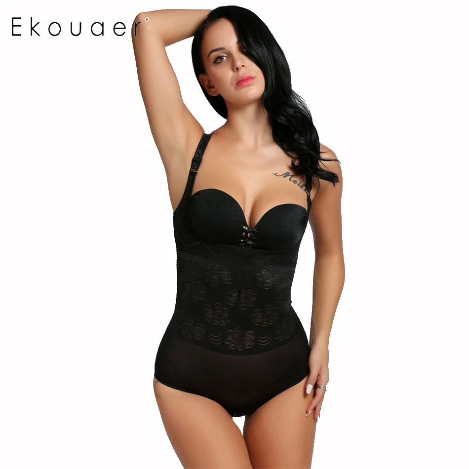 Ekouaer Waist Cinchers for Women Body Shaper Floral Tummy Control Sexy