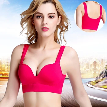 

Womens Sport Bra Fitness active Running Vest Underwear Padded Crop Tops Underwear No Wire-rim Female gym top bras