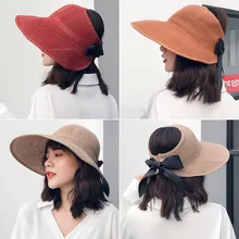 Модная женская Солнцезащитная шляпа Солнцезащитная шапочка, кепка, ручная работа, женская Соломенная шляпка, Пляжная, большой край, шляпа, Повседневная летняя кепка для девочек, подарок для женщин