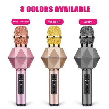 

New wireless Bluetooth microphone multi-function karaoke microphone portable wireless outdoor microphone diamond style