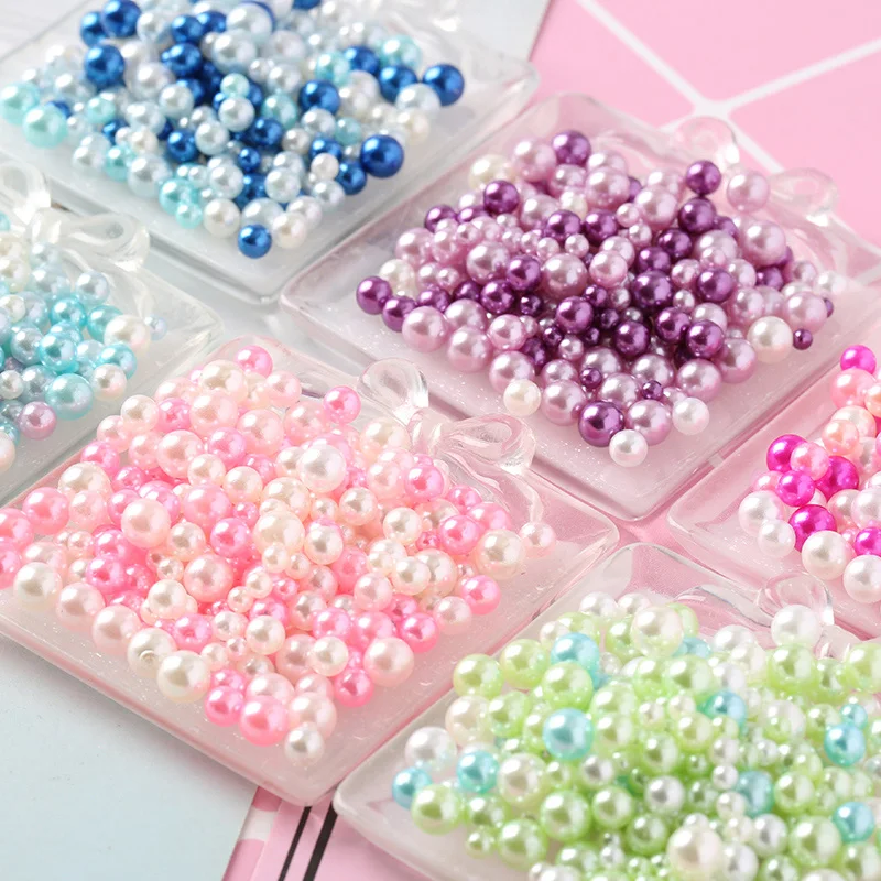 Hot Sale Mixed Color 2.5-5mm Epoxy Filling DIY Wedding Party Imitation Pearls Home Decoration About 600 pcs