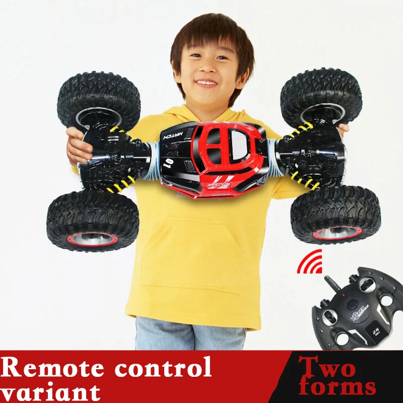 

RC Car 4WD Truck Double-Sided 2.4GHz One Key Transformation All-terrain Vehicle Varanid Climbing Remote Control Car toy for boys