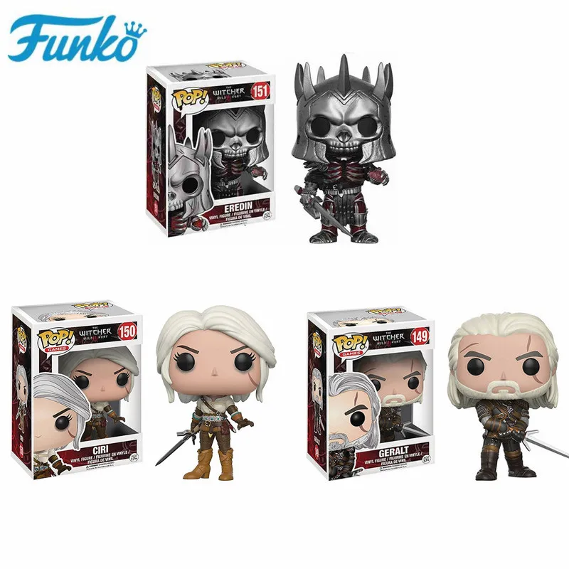 Ceny Funko pop wiedźmin 3 dzikie polowanie postać #151 Eredin #150 Ciri #149 Geralt zabawki figurki akcji model kolekcjonerski prezent