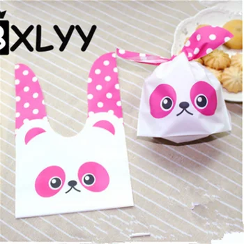 

BXLYY New Hot 50pc Plastic Bag Wedding Gifts and Gifts Birthday Decoration Children Favor Rabbit Ears Candy Cookies Gift Bags.8z