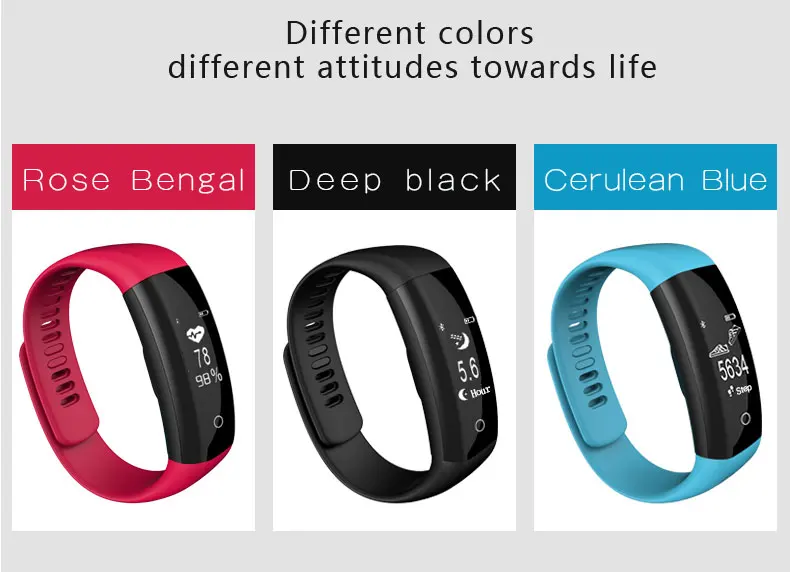 Smart Sport Bracelet Multi exercise mode heart rate and blood pressure alarm Wristband Fitness Tracker Call Message Alerts