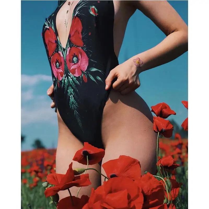 Сексуальный цельный купальник с принтом бюстгальтер для женщин летняя одежда для пляжа больших размеров купальник с открытой спиной элегантный цветочный пуш-ап женский бюстгальтер