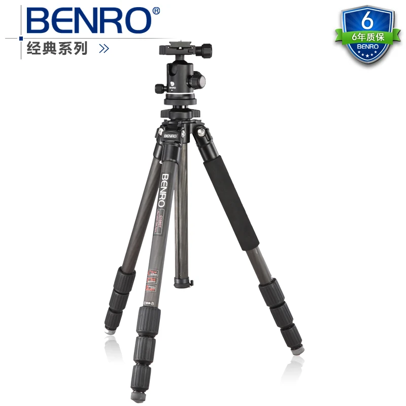 BENRO C1580TB1 Pro штатив из углеродного волокна с B1 шариковой головкой пузырьковый уровень монопод 4 секции+ сумка для переноски комплект, максимальная загрузка 12 кг