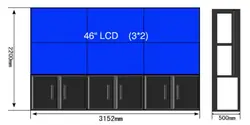 CCTV видеостена с безелем 3,5 мм в 2x3 шт. 46 дюймов панель HD lcd делает ЖК-проектор видео на стену экран монитора