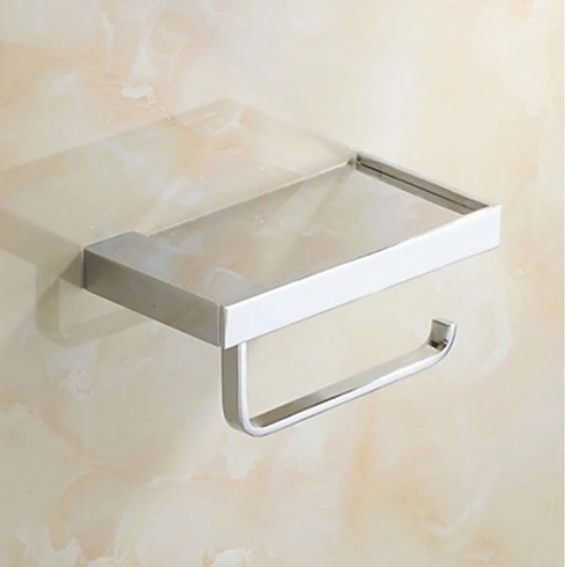 

Chrome Polish Stainless Steel Wall Mounted Bathroom Shower Tolite Paper Holder