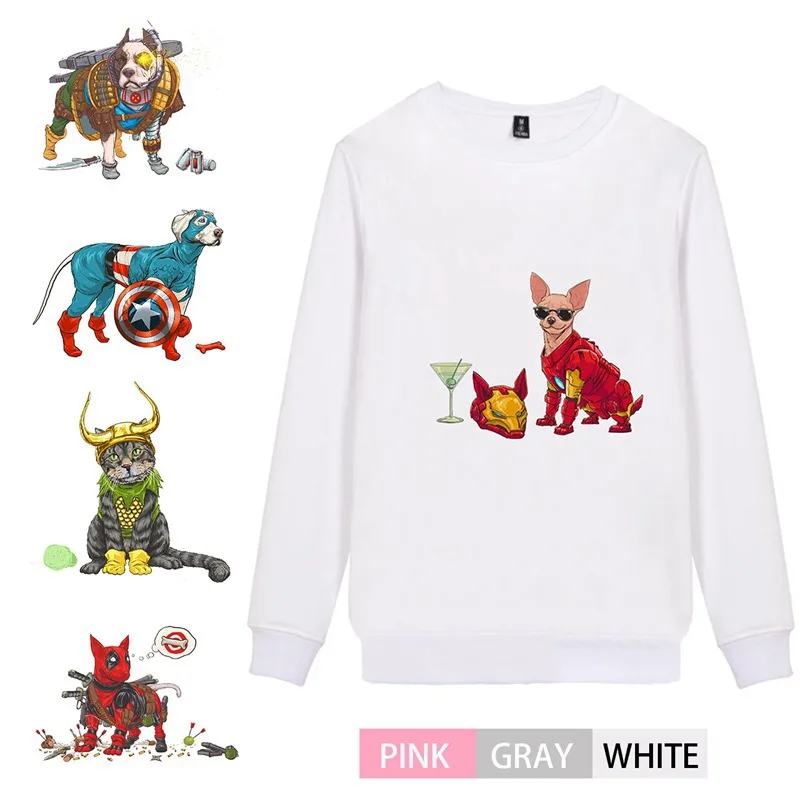 

Marvel Comic Iron Man Deadpool Captain Loki Dog O-NECK Cotton Sweatshirts leisure Casual Unisex Sportswear A193291