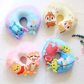 

Cute Plush Toy Cartoon Stitch Aliens Chipmunk Stereo U Shaped Pillow Soft Stuffed Neck Pillow Birthday Christmas Gift #1235