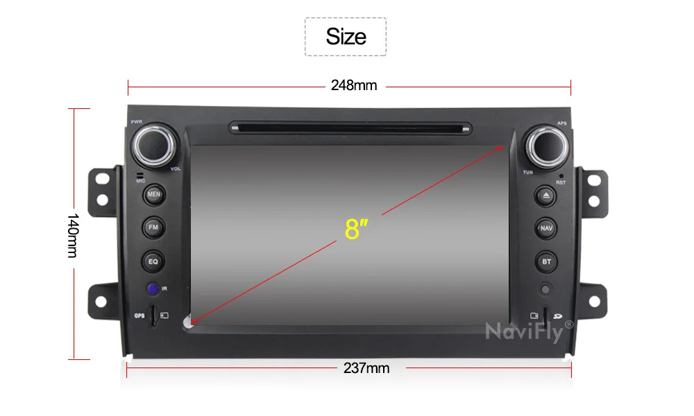 Flash Deal NaviFly 2 Din Andriod 8.1 car multimedia player for Suzuki sx4 2006 2007 2008 2009 2010 2011 2012 gps radio with WIFI BT RDS 9