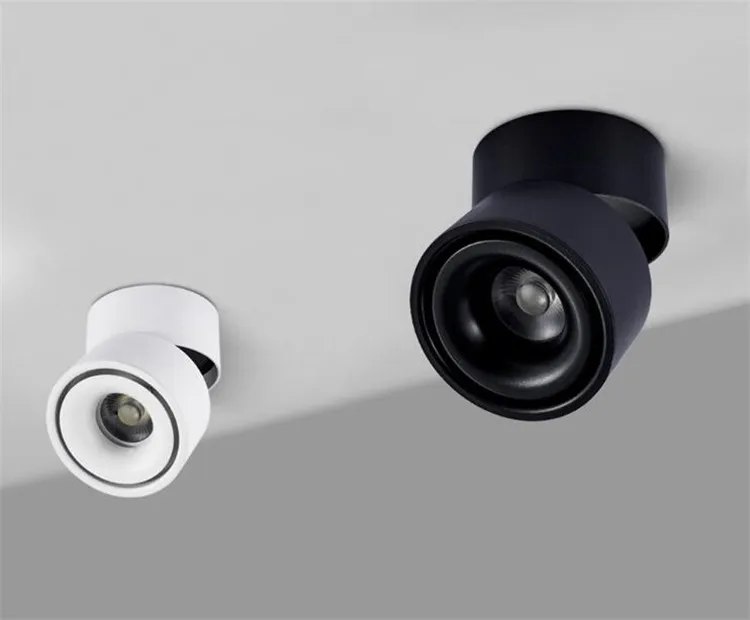 Conduziu a Lâmpada do Teto Ponto de Luz de Fundo Montagem em Superfície de 15 Dobrável e 360 Preto Branco Graus Rotatable Cob Ac85-265v 10 7 w 10 Montagem Em superfície de 15 10 7