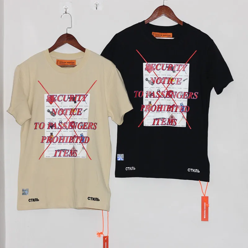 

Red-Crowned Crane Heron Preston T-Shirt Environmentalist Business Class Embroidery Heron Preston T shirt Prohibited Items Tee