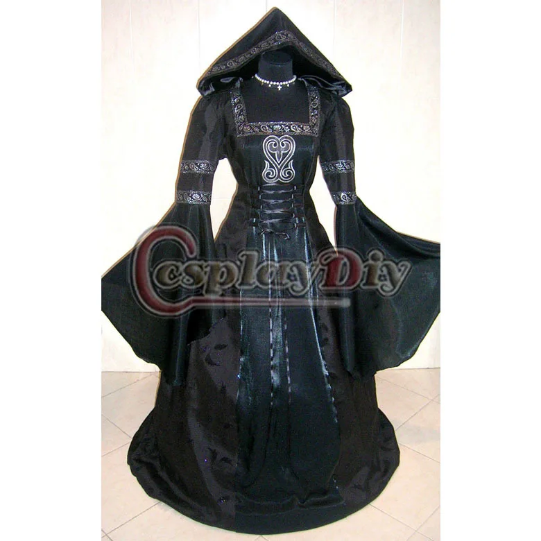 Custom Made Черный Готический Средневековый Викторианской Эпохи Возрождения Dress