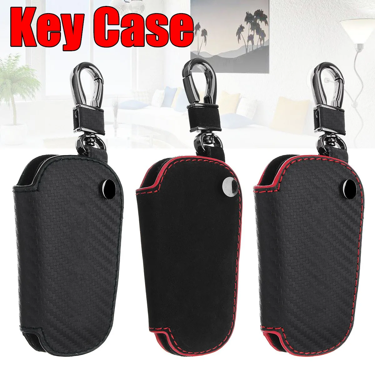 

Carbon Fiber Skin Key Case Cover Ring for Mercedes for Benz for AMG A C E S GLA GLC CLA