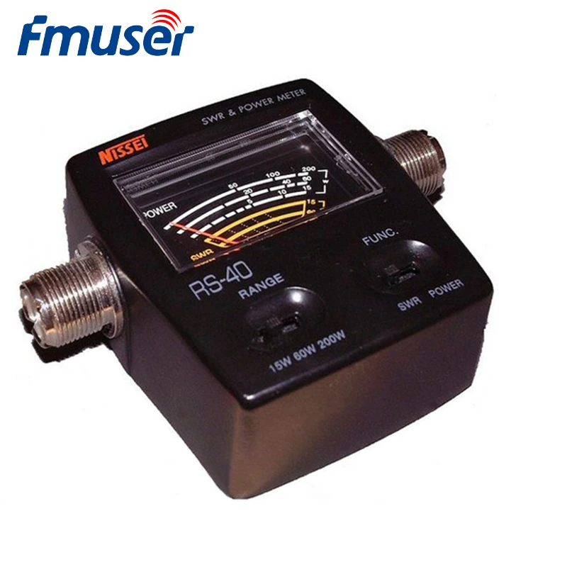 

FMUSER Genuine TaiWan NISSEI RS-40 SWR Standing Wave & Power Meter Maximum Power 200W VHF/UHF Band For Two-Way Radio