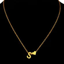 

New simple peach heart-shaped alphabet jewelry Fashion temperament wild 26 letters love clavicle chain