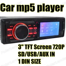 Новое поступление 3 дюйма HD TFT экран пульт дистанционного управления автомобильный Радио аудиоплеер Mp5 автомобильный стерео 12 в SD/USB/AUX в поддержка задней камеры