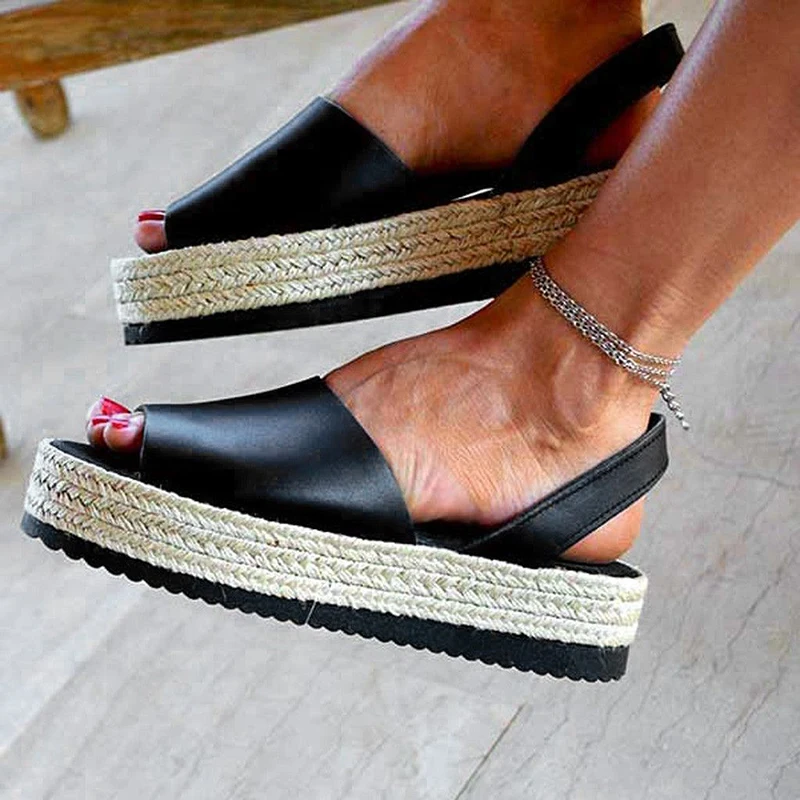

Fashion Women Sandals For 2019 Breathable Comfort Back Strap Ladies Walking Shoes Summer Platform Black Sandal Shoes