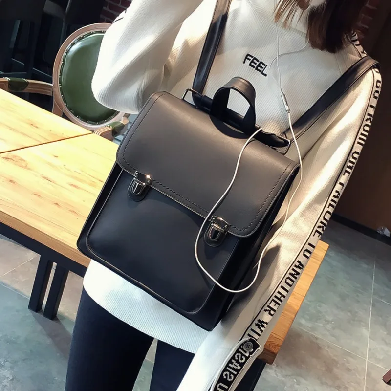 

multi-purpose Women backpack vintage school bags for girls bagpack ladies leather backpack student school bag rucksack mochila