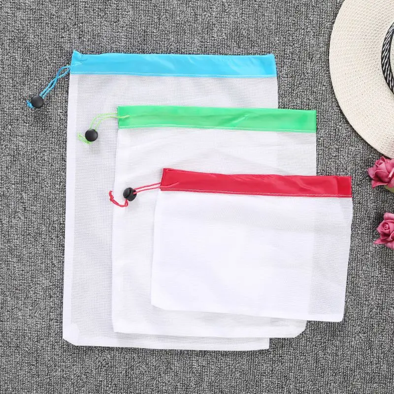 15 шт многоразовые сетки производят сумки моющиеся экологичные мешок для продуктовых покупок хранения фруктов овощей игрушки Sundries