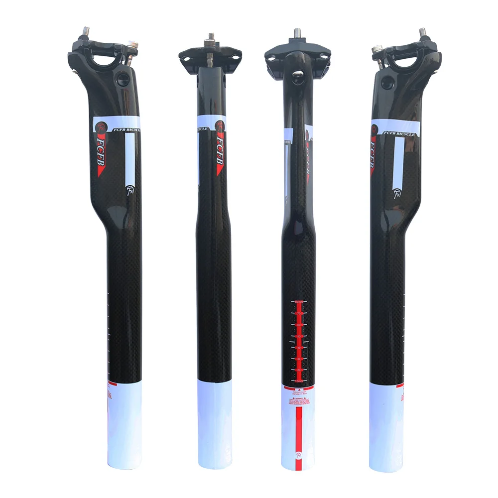 new top FCFB FW red+white mountain bike seat post 3K full carbon road