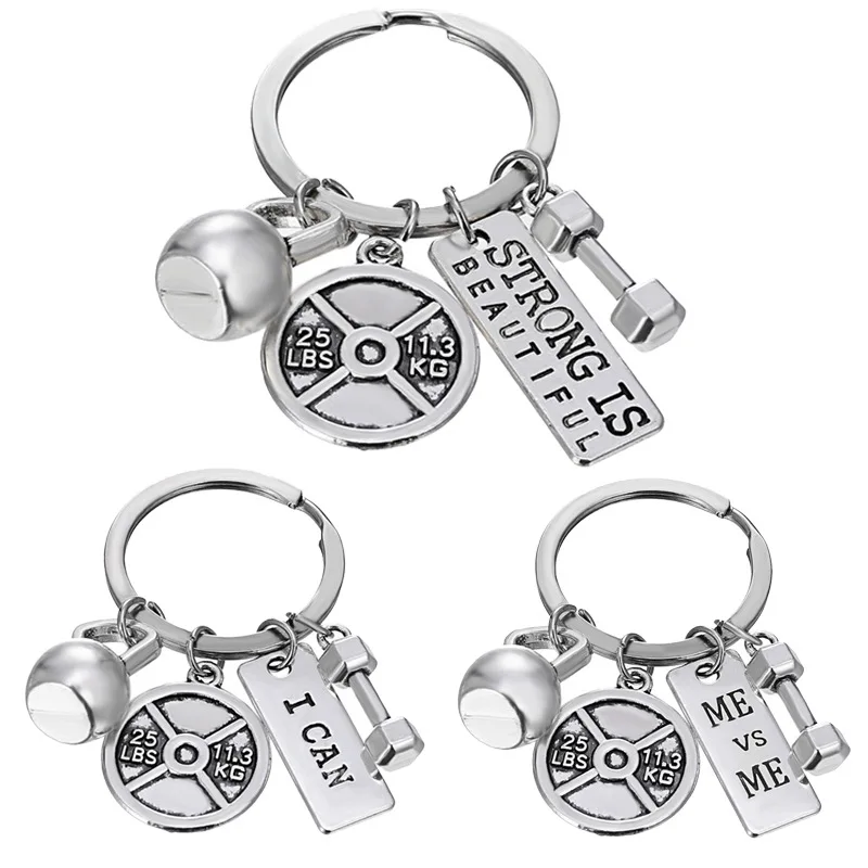 

1PC Alloy Fitness Dumbbell Barbell Pendant Necklaces Fashion Keychain Necklace For Men Jewelry, Birthday Gifts