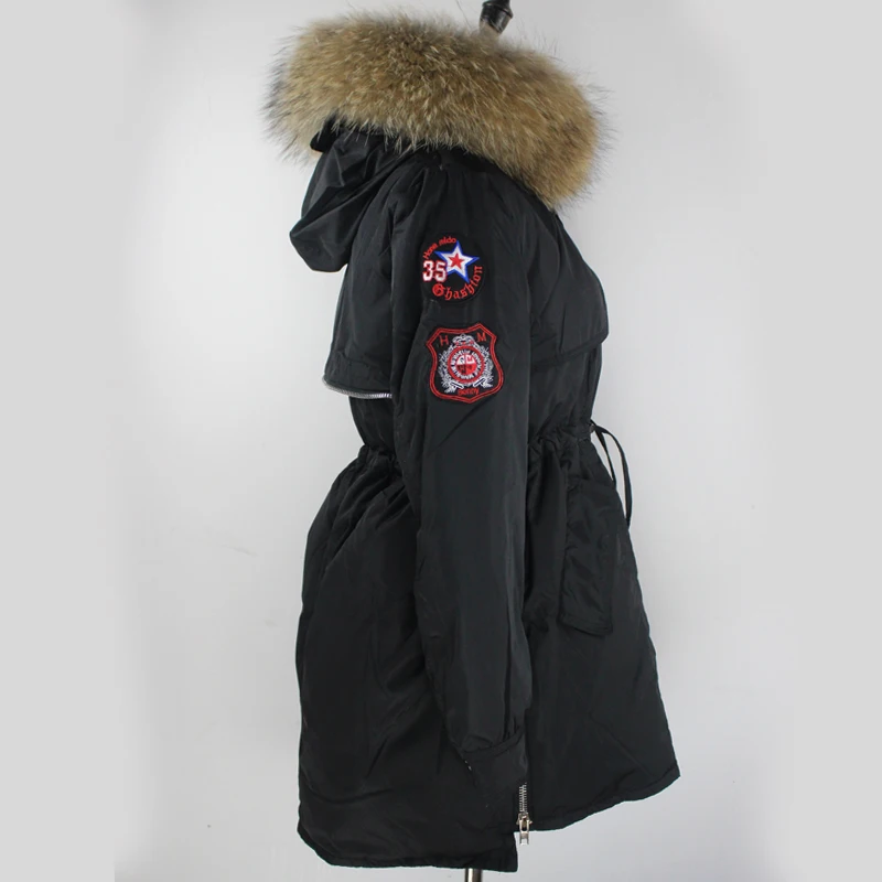 Парка женская брендовая зимняя с капюшоном и воротником из натурального меха